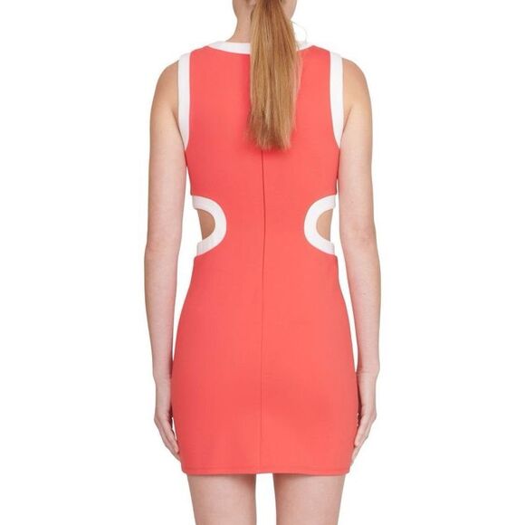 STAUD Dolce Contrast Cut Out Mini Dress Size L $245 - Picture 2 of 9